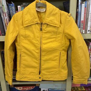 Vintage Bogner Yellow Light 70s Ski Jacket- Women's Size Medium Small 80s